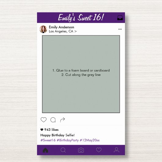 Zoete 16 Feest Prop Foto Booth Frame Quinceanera Poster