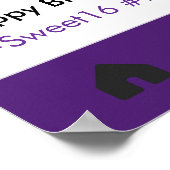 Zoete 16 Feest Rekwisiet Foto Booth Frame Quincean Poster (Hoek)