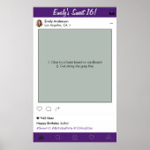 Zoete 16 Feest Rekwisiet Foto Booth Frame Quincean Poster (Voorkant)