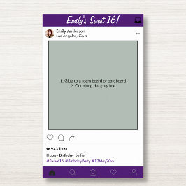 Zoete 16 Feest Rekwisiet Foto Booth Frame Quincean Poster