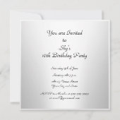 Zoete 16 Feest Uitnodiging Wit Roze Jewel (Achterkant)