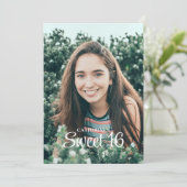 Zoete 16 Foto Uitnodiging (Staand voorkant)