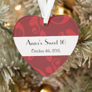 Zoete 16 - Franse Damask, Ornaments, Swirls - Red Ornament