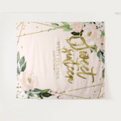 Zoete 16 goud folie roze bloemen achtergrond wandkleed (Voorkant (horizontaal))