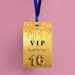 Zoete 16 gouden glitters glazuur metaalachtig badge