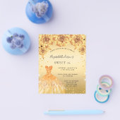 Zoete 16 gouden jurk, uitnodiging voor een blote b flyer (Enkel)