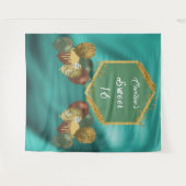 Zoete 16 groene glitter & Glitter Feestballonnen Wandkleed (Voorkant (horizontaal))