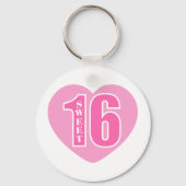 Zoete 16 (hart) sleutelhanger (Voorkant)
