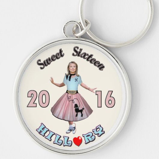 Zoete '16 Hillary for President Sleutelhanger (Voorkant)