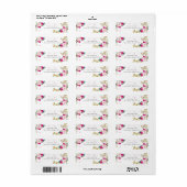 Zoete 16 Hot Pink Gold Floral Butterfly Etiket (Full Sheet)