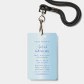 Zoete 16 Ijsblauwe Metallic Verjaardagsuitnodiging Badge (Achterkant met lanyard)