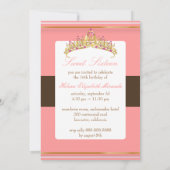 Zoete 16/ in roze chocolade tiara kaart (Achterkant)