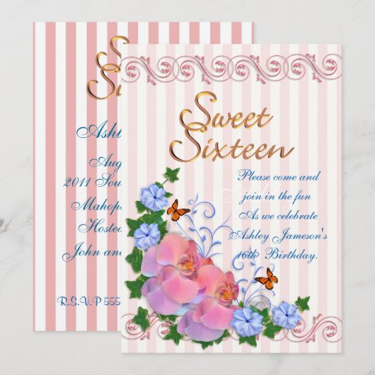 zoete 16-inktvisachtigen en -strepen kaart (Voorkant / Achterkant)