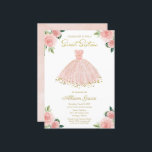 Zoete 16 Invitation Gold Foil Pink Blush Gown Kaart<br><div class="desc">Fantastisch jurk, liefje zestien verjaardagsfeestjes. Eenvoudig aan te passen met uw details. Neem contact met me op via chat als je vragen hebt over het kunstwerk of je moet aanpassen. Controleer het collectie op meer items. OPMERKING: voor hulp bij bestellingen, verzendgegevens, productinformatie, enz., neemt u rechtstreeks contact op met Zazzle...</div>