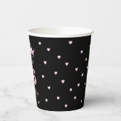 Zoete 16-jarige dag in zwarte en roze papieren kop papieren bekers (Links)