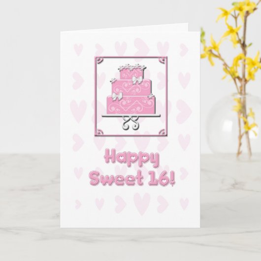 Zoete 16-jarige kaart (Gele Bloem)