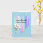 Zoete 16-jarige kaart met regenboogkunst (Gele Bloem)