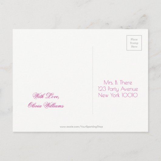 Zoete 16-jarige partij sparen de datum roze aankondigingskaart (Achterkant)