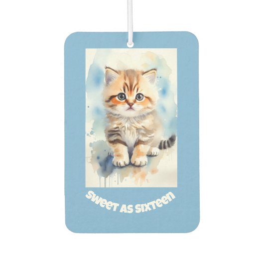 Zoete 16 Kat Afbeelding Tekst Blauw Luchtverfrisser (Voorkant)