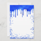 Zoete 16 koningsblauwe witte ballonnen glitterdrup kaart (Achterkant)