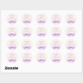 Zoete 16 lavendel boog ivoor ronde sticker (Vel)
