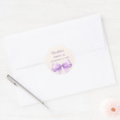 Zoete 16 lavendel boog ivoor ronde sticker (Envelop)