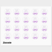 Zoete 16 lavendelboog ronde sticker (Vel)