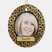 Zoete 16 Luipaardprint Kerstornament Keramisch Ornament (Links)