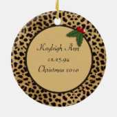 Zoete 16 Luipaardprint Kerstornament Keramisch Ornament (Achterkant)