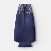 Zoete 16 marineblauwe zilveren glitter naam flesjeskoeler (Achterkant)