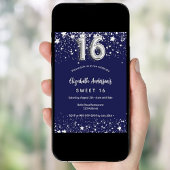 zoete 16 marinesblauwe zilversterren luxe kaart