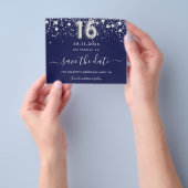 Zoete 16 marineverblauwe zilveren sterren, sparen  flyer (Hand)