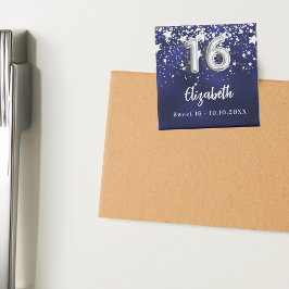 Zoete 16 marineverblauwe zilversterren magneet