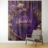 Zoete 16 Maskerade Paarse Foto Achtergrond ID1032 Wandkleed (In situ)