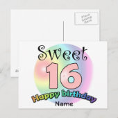 Zoete 16 (met naam) briefkaart (Voorkant / Achterkant)