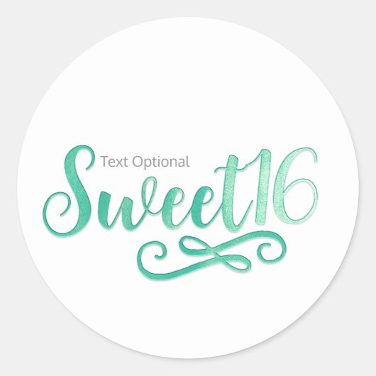 Zoete 16 Mintgroene Verjaardagsfeest Favor Ronde Sticker (Voorkant)