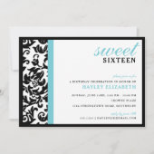 Zoete 16 Moderne Damask met Border, Blue Kaart (Voorkant)
