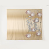 Zoete 16 Moderne Gouden Meisje 16e Verjaardag Ball Wandkleed (Voorkant (horizontaal))