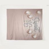 Zoete 16 Moderne Zilveren Typografie Roze Goud Wandkleed (Voorkant (horizontaal))