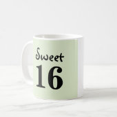 Zoete 16 monogram naam groen koffiemok (Voorkant links)