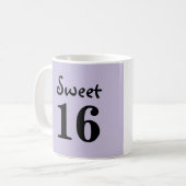 Zoete 16 monogram naam paars koffiemok (Voorkant links)