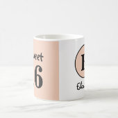 Zoete 16 monogram naam perzik koffiemok (Center)