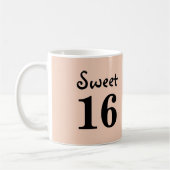 Zoete 16 monogram naam perzik koffiemok (Links)