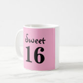 Zoete 16 monogram naam roze koffiemok (Voorkant links)