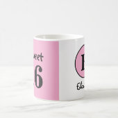Zoete 16 monogram naam roze koffiemok (Center)