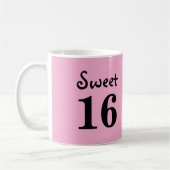 Zoete 16 monogram naam roze koffiemok (Links)