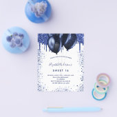 Zoete 16 navyblauwe witte budget uitnodiging flyer (Enkel)