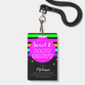 Zoete 16 Neon Glow Feest Verjaardagspas ID Badge (Voorzijde met lanyard)