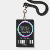 Zoete 16 Neon Glow Feest Verjaardagspas ID Badge (Achterkant met lanyard)
