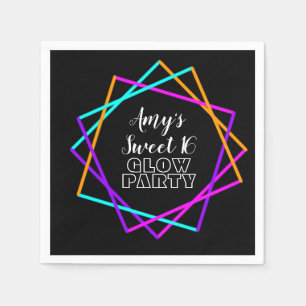 Zoete 16 Neon Glow in the Dark Bars Birthday Servet